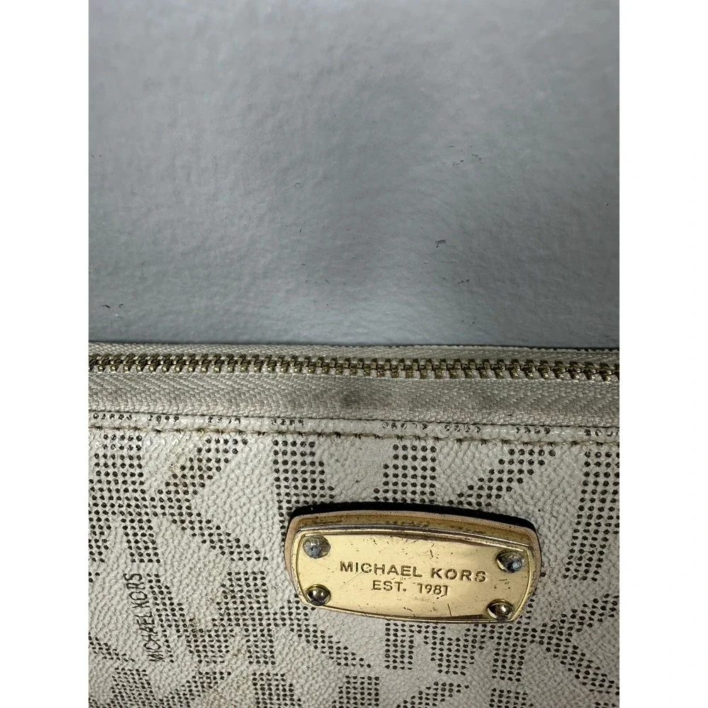Auth MICHAEL KORS Wallet MK‎ Signature Vanilla Logo Plate